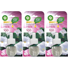 3 X AIR WICK PLUG IN OIL REFILLS - SMOOTH SATIN & MOON LILY