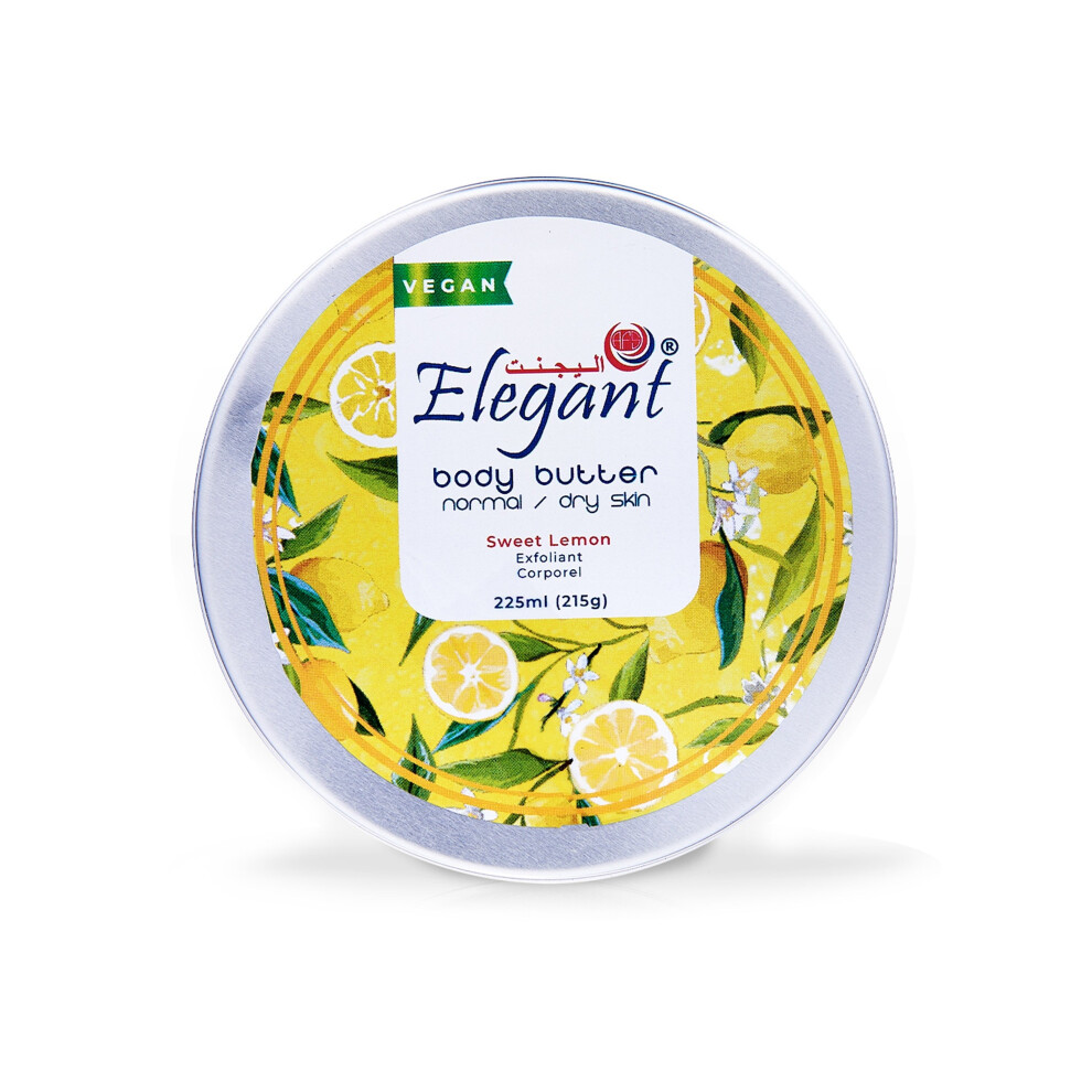 Elegant Sweet Lemon Body Butter, Hydrates & nourishes dry skin with a sweet lemon scent 225ML