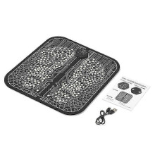 (Black upgraded remote massager) EMS Foot Massager Electronic Muscle Stimulatior Massage Mat,8 Modes 18 Intensities Relax Muscles