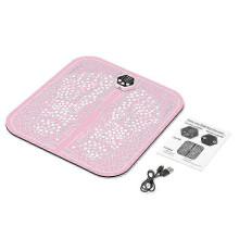 (Pink With Gift Box Set) EMS Foot Massager Electronic Muscle Stimulatior Massage Mat,8 Modes 18 Intensities Relax Muscles