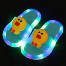 (Blue-Duck, 34-35) New Fashion Slippers Cartoon Led Flip Flops Cute Shoes Non Slip Children Shoes Unisex-9034603763230