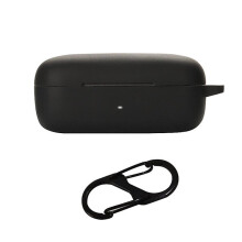 (Black) For EarFun Free Pro 2 Wireless Bluetooth Earphones Case with Anti-lost Buckle,Shockproof Cover