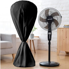 145*75cm Waterproof Dustproof Moisture Proof Electric Fan Cover With Zipper For Indoor Or Outdoor, Black