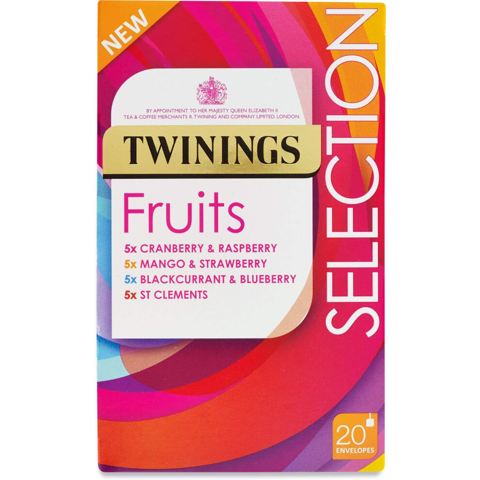 Twinings Fruit Selection, Mixed Set of 80 Tea Bags (Multipack of 4 x 20 Tea Bags)