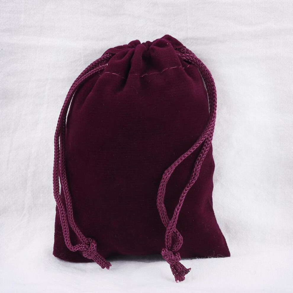 (burgundy, 10x15cm) 10pcs Velvet Drawstring Phone Bags Jewelry Gift Storage Case Wedding Party Favor Candy Pouches