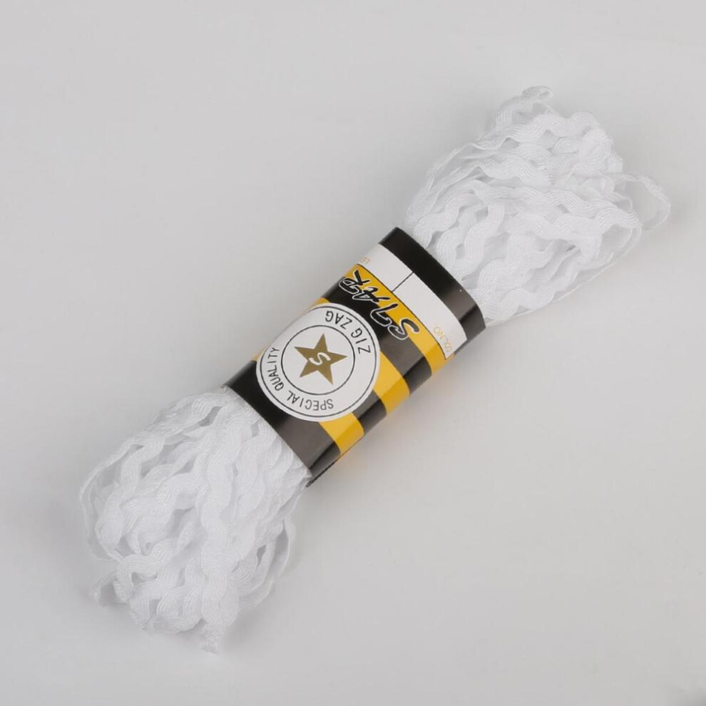 (white) 15 Yards Multicolor Terylene Ribbon Ric Rac Zig Zag Lace Ribbon For Apparel Clothing Accessories Diy Patchwork Craft