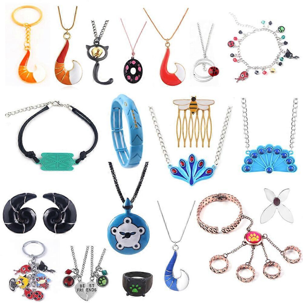 (24, One Size) Girl Lady Jewelry Peacock Necklace Pendant Snake Bracelet Tales Cosplay Jewelry Accessories Woman Man Gifts Anime Jewelry