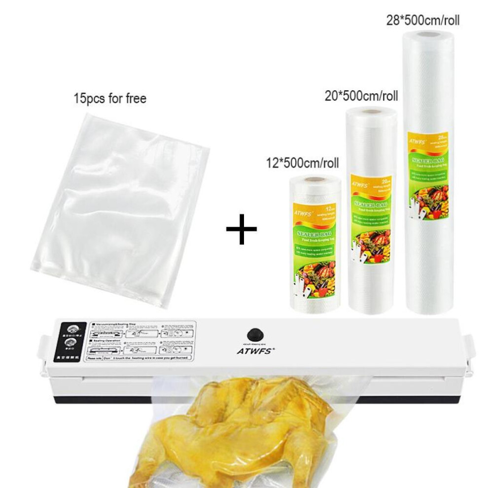 Atwfs Food Vacuum Sealer Packaging Packing Sealing Machine Vacuum Bag Food Saver Packer