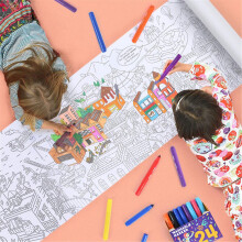(10M Animals) 10m Drawing Paper Children Diy Graffiti Theme Scene Painting Coloring Paper Roll For Kids Learning Education Toy Activities Gift
