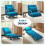 Homcom HOMCOM Single Folding 5 Position Convertible Guest Sleeper Chair Bed, Blue 4