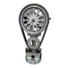 (Silver) Personalized Chain Gear Clock Durable Crafts Decorative Model For Living Room Home