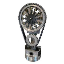 (Black) Personalized Chain Gear Clock Durable Crafts Decorative Model For Living Room Home