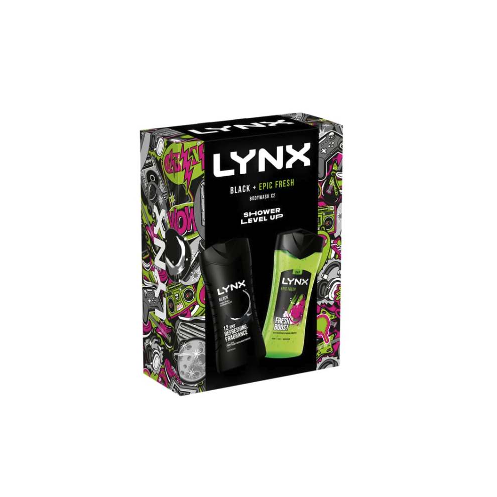 Lynx Body Wash Duo Gift Set - Shower Level Up Black + Epic Fresh