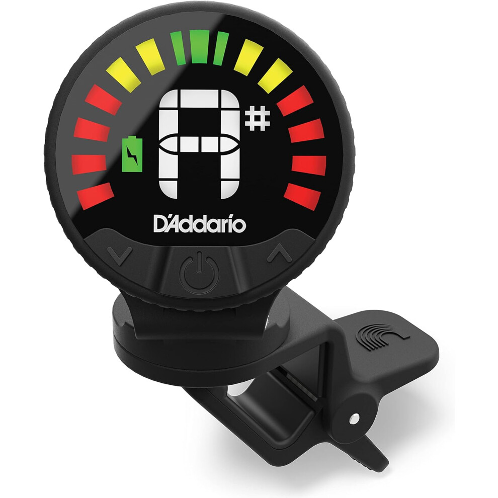 D'Addario Nexxus 360 Rechargeable Guitar Tuner - Clip On Guitar Tuner - Acoustic Guitar Tuner