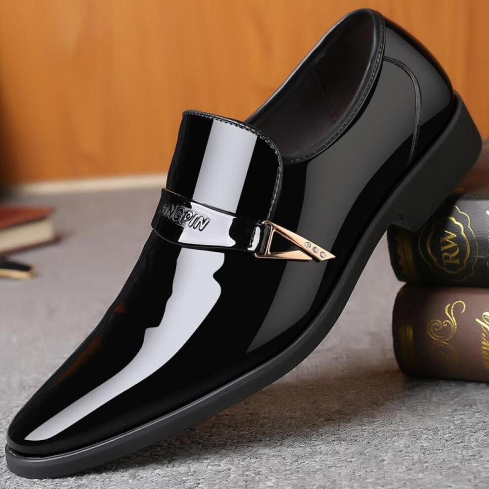 (black, 39) Mens Dress Leather Shoes Slip On Fashion Men Leather Moccasin Glitter Formal Male Shoes