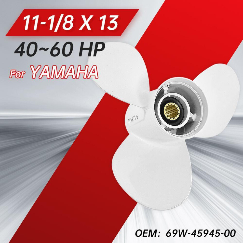 3-blade Propeller For Yamaha Motors 20hp-60hp | Part #663-45945-02 | 11-1/8 X 13 | Aluminum Alloy Boat Engine Part 13 Spline