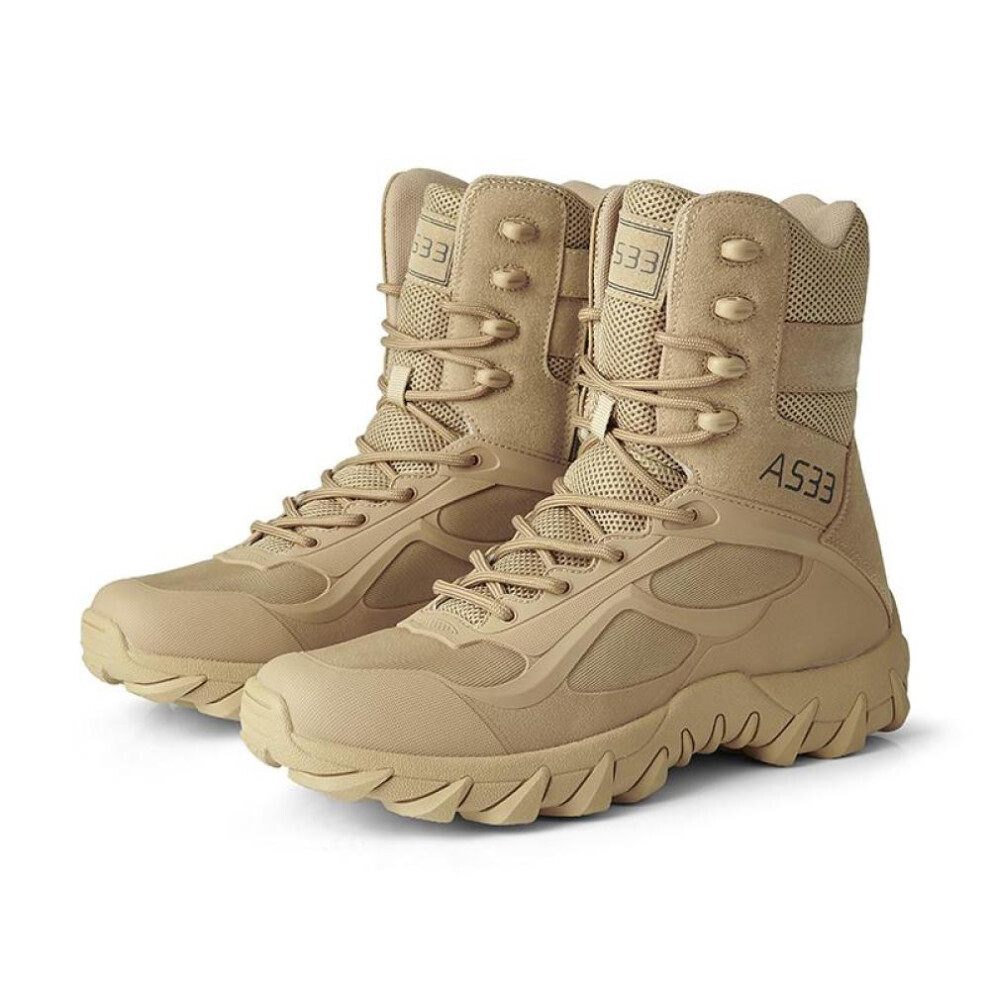 (beige, 39) Tuinanle Quality Boots For Men Desert Boots Ankle Shoes Non-slip Outdoor Sport Hiking Treking Waterproof Shoes