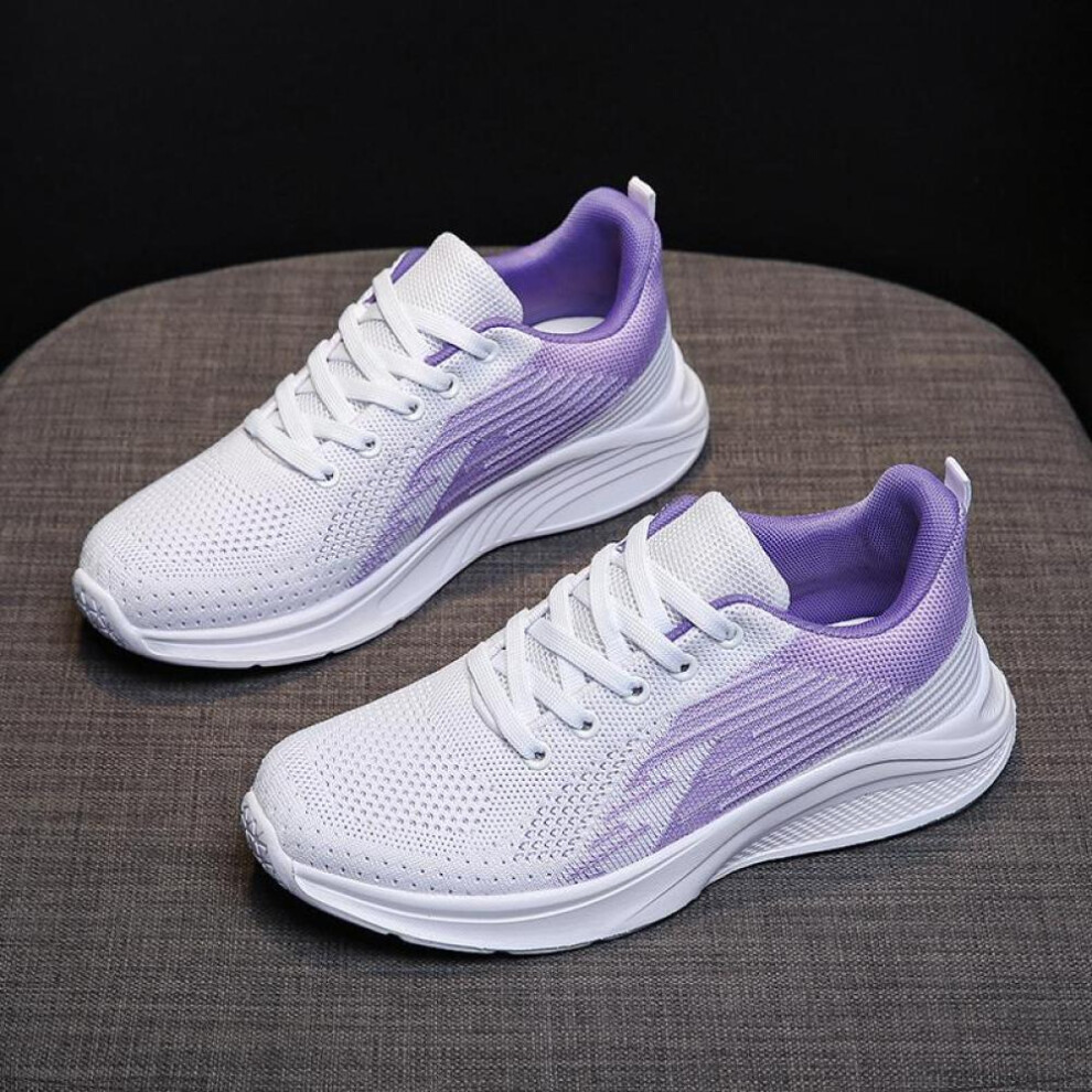(purple, 40) Tuinanle Sneakers Women Shoes Light White Sneakers Breathable Shoes Outdoor Ladies Casual Flat Walking Black Shoes