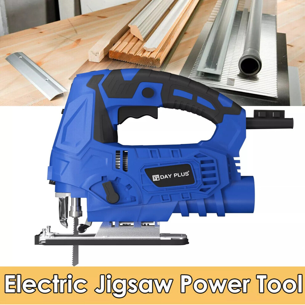 Jig Saw Tool with Laser Guide -45°to 45°Bevel Cutting Angle 6 Variable Speed 4 Position Orbital Action 4 Stage Pendulum for Wood PVC Metal Cutting