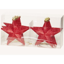 Accents - Baubles - 10cm Star - Red (Pack of 6)