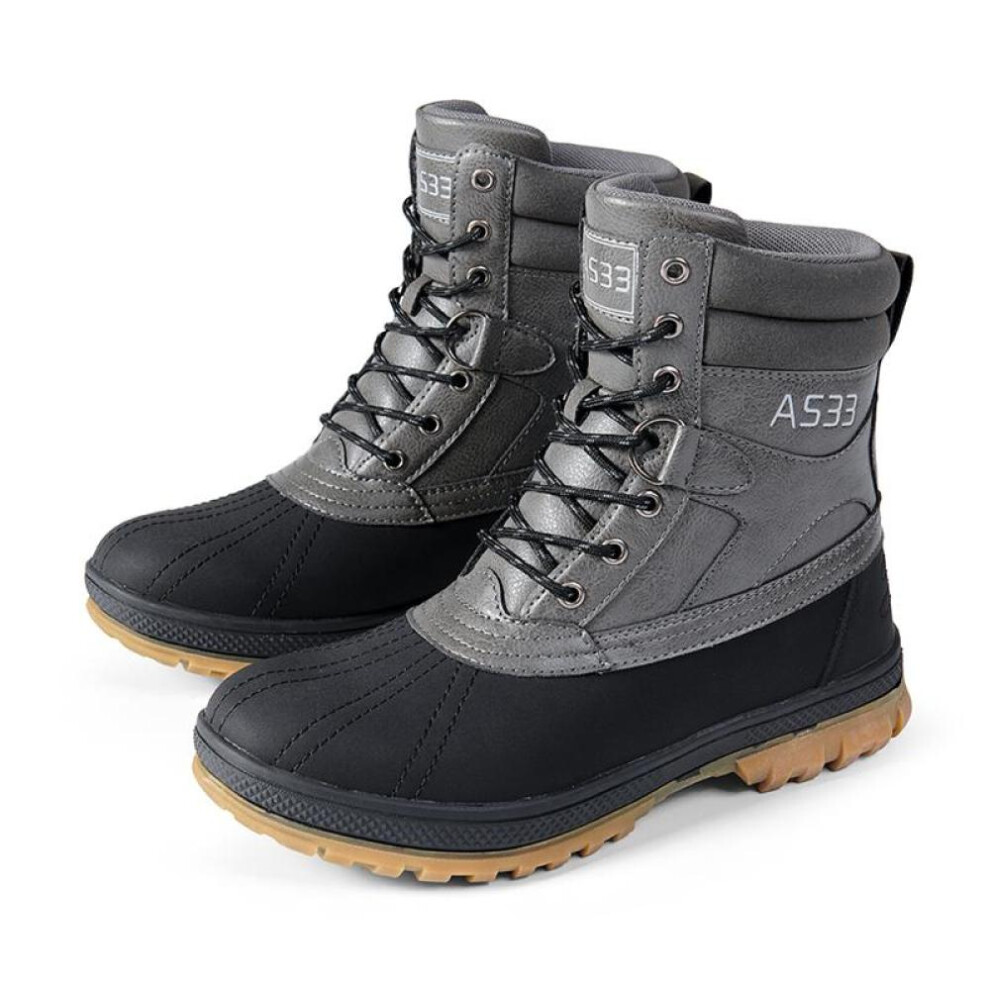 (grey, 47) Tuinanle High Quality Boots For Men Super Warm Men&apos;s Boots Outdoor Male Hiking Boots Work Shoes Size 39-47