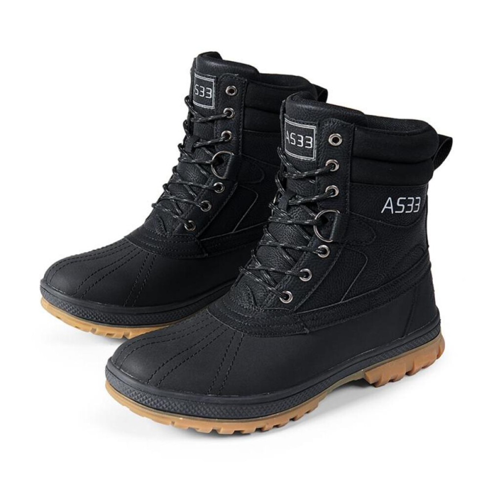 (black, 42) Tuinanle High Quality Boots For Men Super Warm Men&apos;s Boots Outdoor Male Hiking Boots Work Shoes Size 39-47