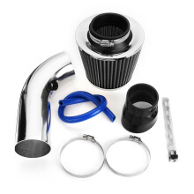 3 Zoll Universal Auto Kaltluftansaugfilter Aluminium Induktionskit Rohrschlauchsystem Silber