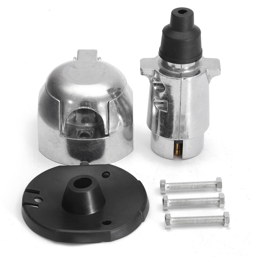 12N 7 Pin Metal Towing Plug & Socket Connector Kit For Towbar Caravan Trailer 6213586006487