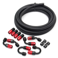 Neue 5M AN6 Edelstahl geflochtene Öl-Kraftstoffleitungsschlauch mit Anschlussadapter-Kit Set