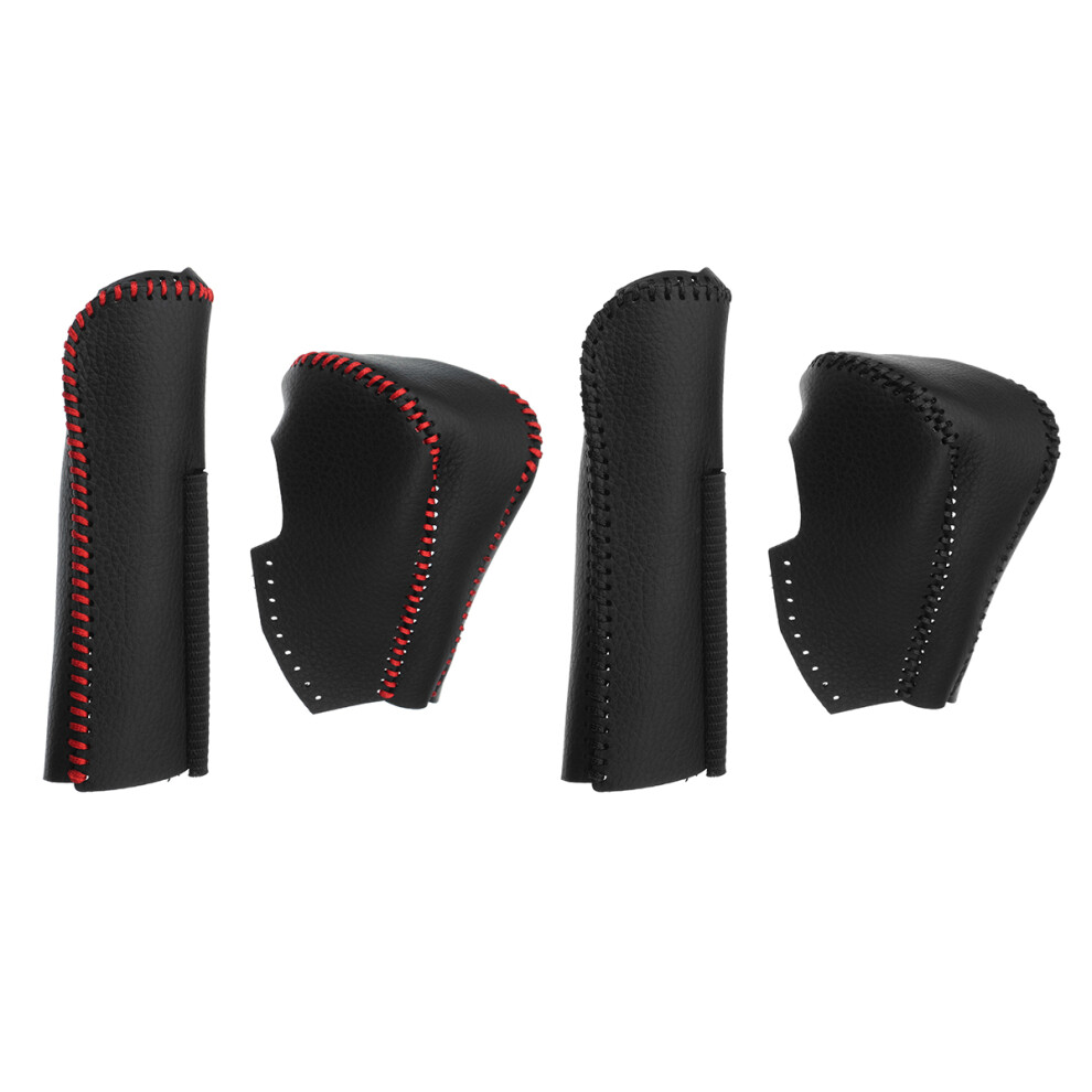 Nueva Cubierta De Agarre Para Palanca De Cambios De Cuero Pu Y Freno De Mano Para Honda Civic De Octava GeneracióN-image