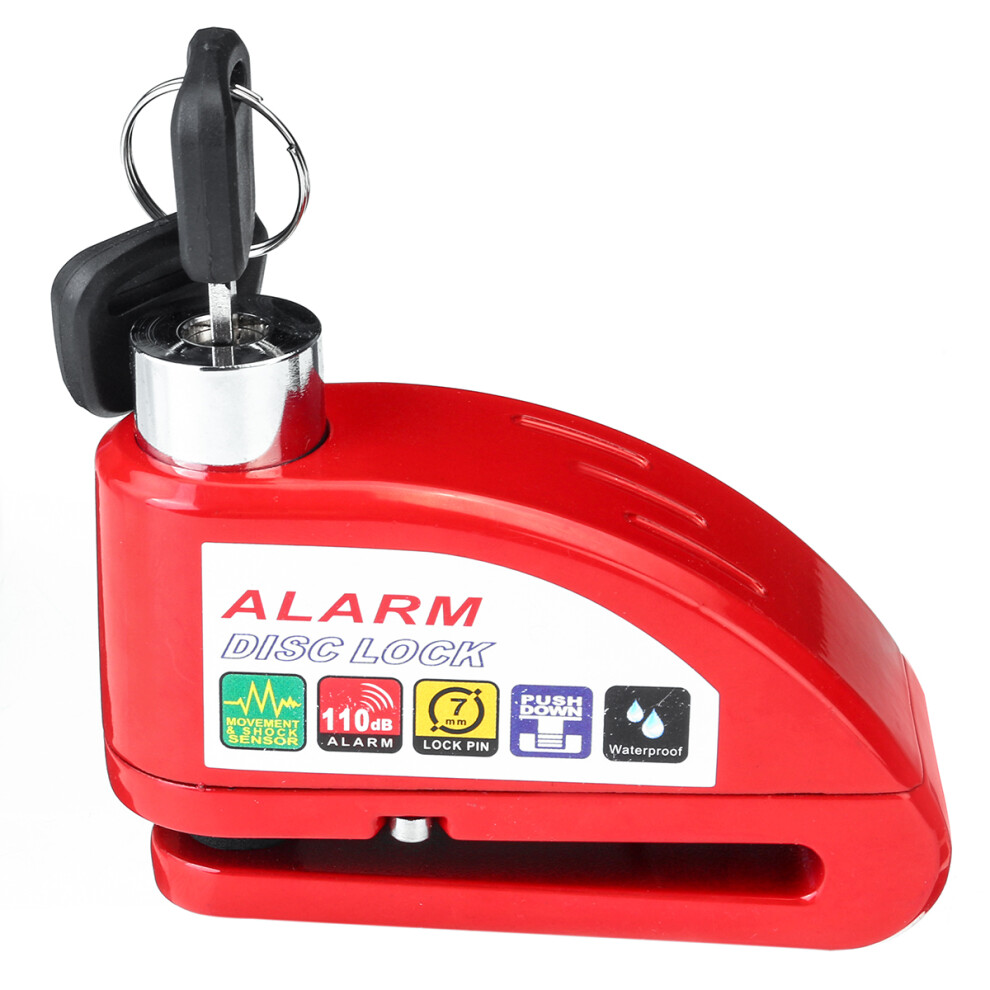 New Wheel Disc Brake Alarm Lock Security Anti-Theft Zinc Alloy For Motorcycle Scooter Bike 762179060468
