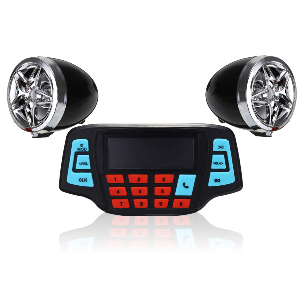 New Motorcycle Handlebar Amplifier Radio Stereo Alarm Speaker Mp3 Fm Player With Bluetooth Function 762179080725