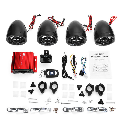New 4 Speaker Amplifier System Remote Control Audio with bluetooth Function For ATV Motorcycle 1