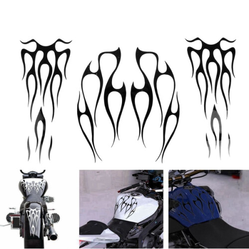 Novo Adesivo de Tanque de Gasolina para Motocicleta com Chamas em Vinil para Guarda-lamas Universal 11x13 polegadas 6x14 polegadas 1