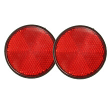 Novos 2pcs Refletores Redondos de 2 polegadas Vermelhos Universais para Motocicletas ATV e Motas de Todo-o-Terreno