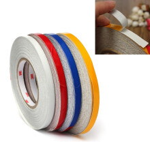 Novo 1Rolo 1cm x45. 7m Fita Adesiva Reflectiva para Contorno de Carro DIY Autocolante