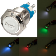 Nieuwe 12V LED Momentary Hoorn Aan/Uit/Aan Drukknop Schakelaar RVS 5 Kleuren