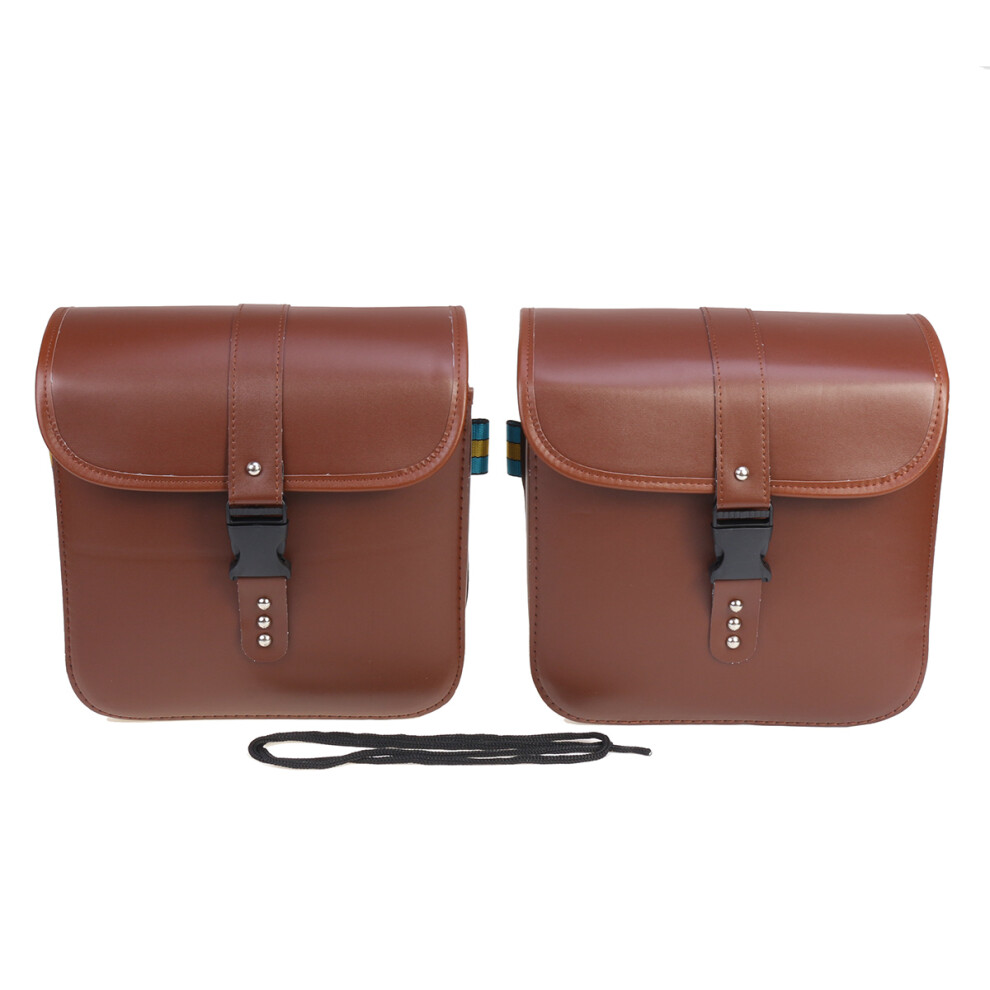 New Motorcycle Saddlebags Bags Bike Side Storage Fork Tool Pouch Universal Brown 762179087441
