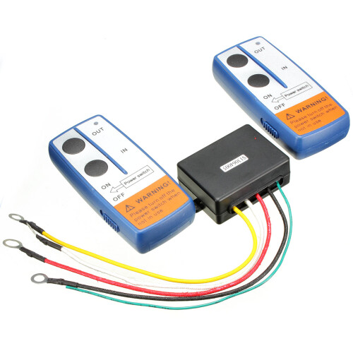 New 12V 100ft Wireless Winch Remote Controller Recovery Crane Twin Han 1