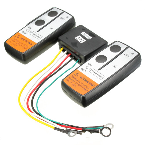 New 24V 100Ft Wireless Remote Controller Recovery Winch Crane Twin Handset Kits 1