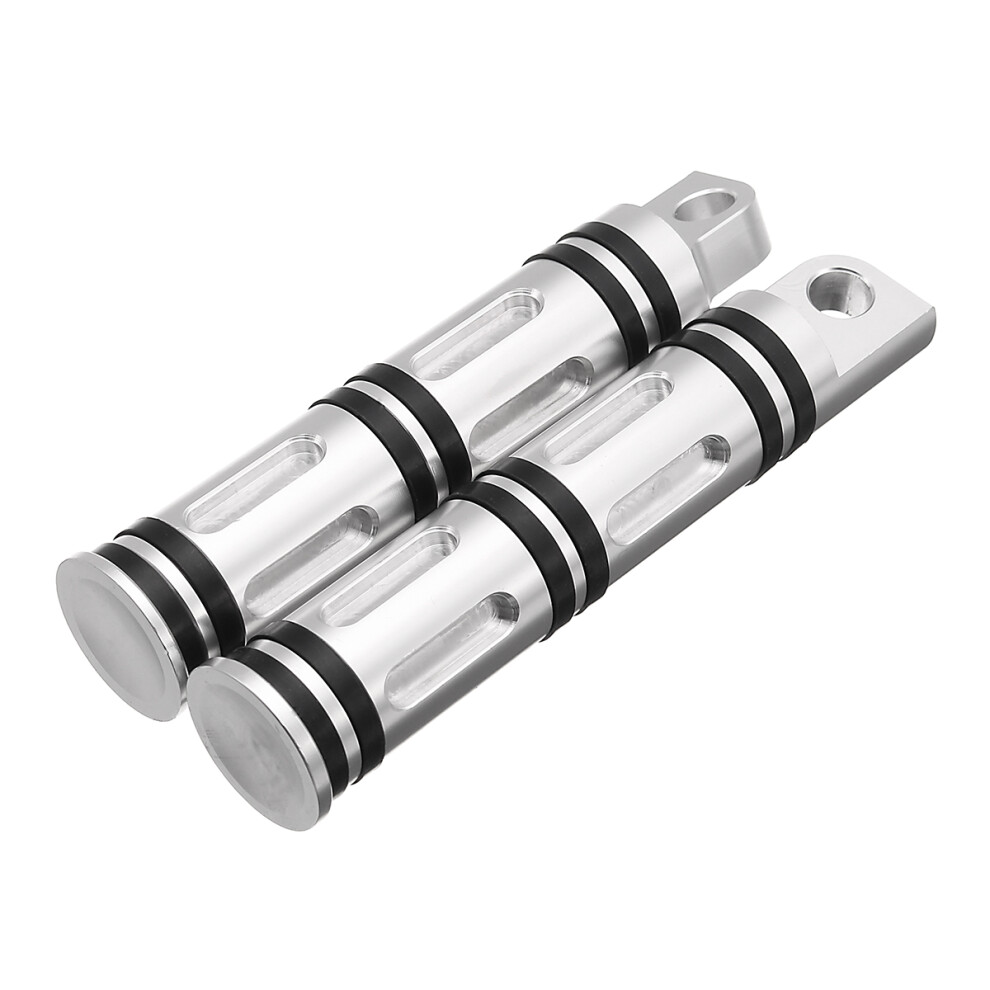 New Motorcycle Side Foot Pegs Footrests Aluminum For Harley Sportster Dyna Softail Silver 762179063070