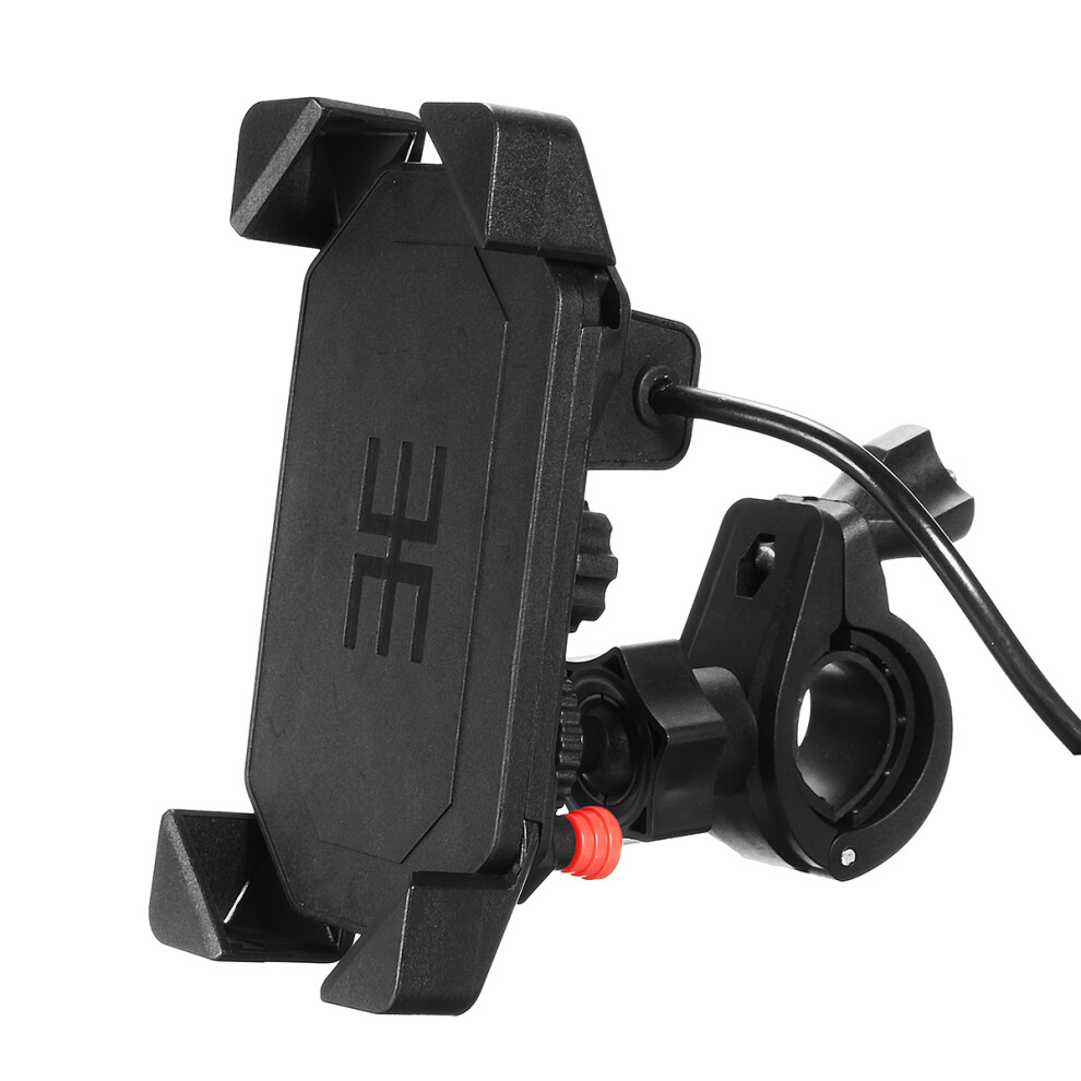 Universal Motorcycle Bike Handlebar Mount Holder Usb Charger For 3.5-6Inch Cell Phone Gps 762179048329