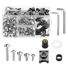 Neues 177-teiliges Set mit schwarzen Verkleidungspuffern Panel-Schrauben Befestigungsclips und Schrauben für Motorräder