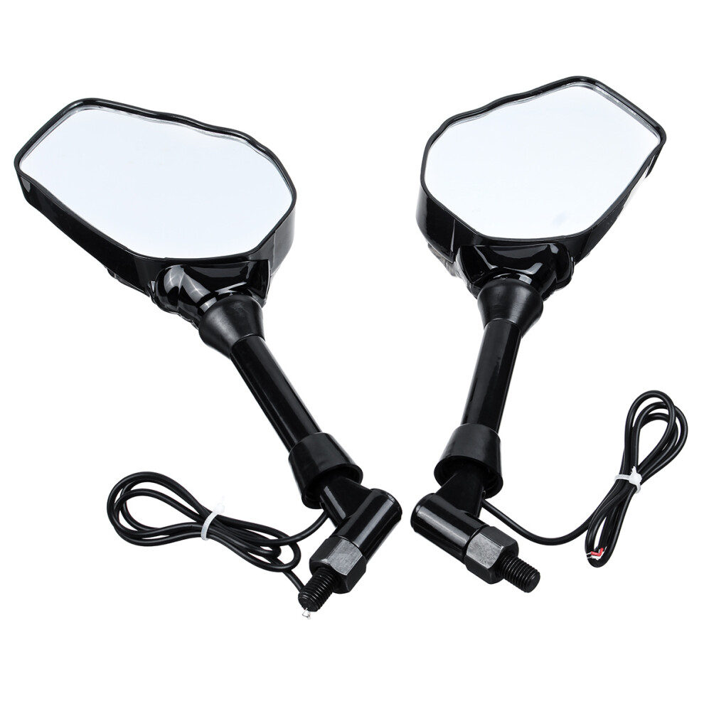 New Motorcycle Turn Signal Indicator Skeleton Rearview 8Mm Mirrors Light 762179086390