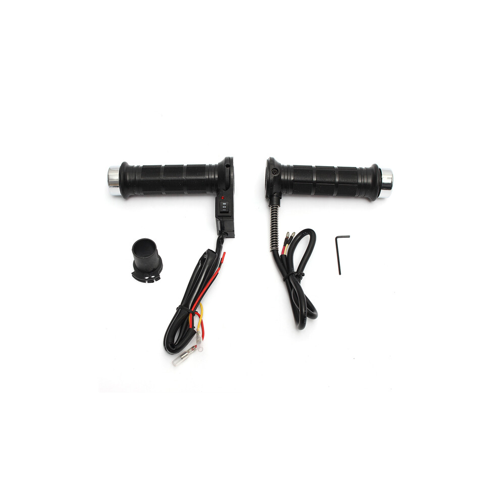 New 12V Motorcycle Bike Atv 7/8Inch 22Mm Heated Handlebar Grips Electric Warmers Hot 762179065098