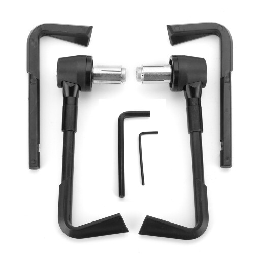 Novo protetor de manete de travão e embraiagem de 7/8 polegadas (22mm) para motocicleta guarda-mãos preto e prata. 1