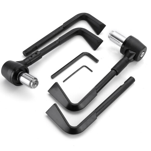 Novo protetor de manete de travão e embraiagem de 7/8 polegadas (22mm) para motocicleta guarda-mãos preto e prata. 2