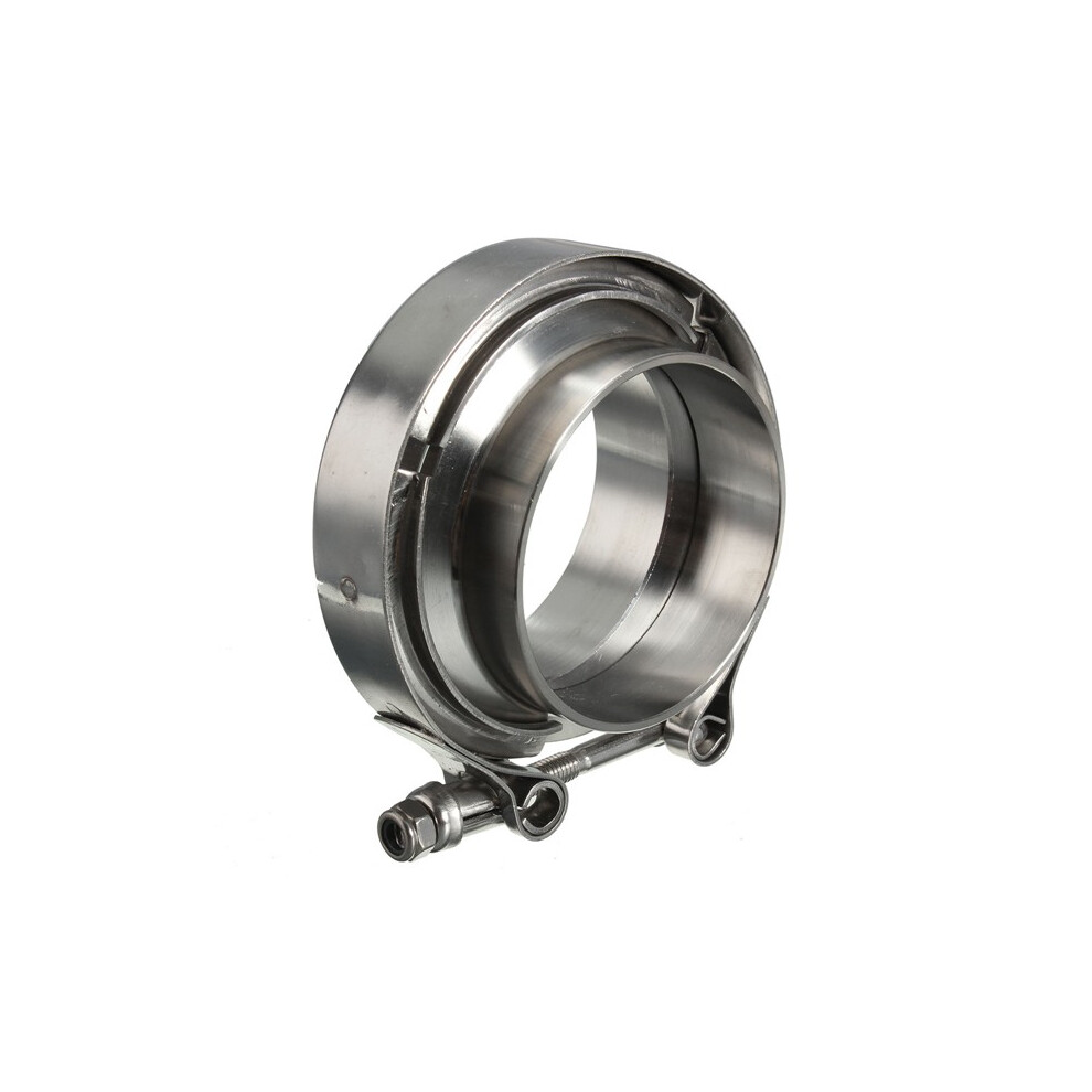 New 2.5Inch V-Band Clamp With Flanges Turbo Exhaust Down Pipe Universal Stainless 63Mm 762179071167