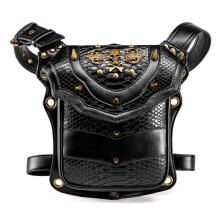 Uusi moottoripyörän steampunk-laukku PU-nahkaa vyö- ja jalkakäyttöön olkapää Gothic punk retro viktoriaaninen tyyli