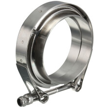 3. 5 Zoll V - Band - Klemme mit Flanschen Turbo - Abgaskühler Downpipe Edelstahl 89 mm